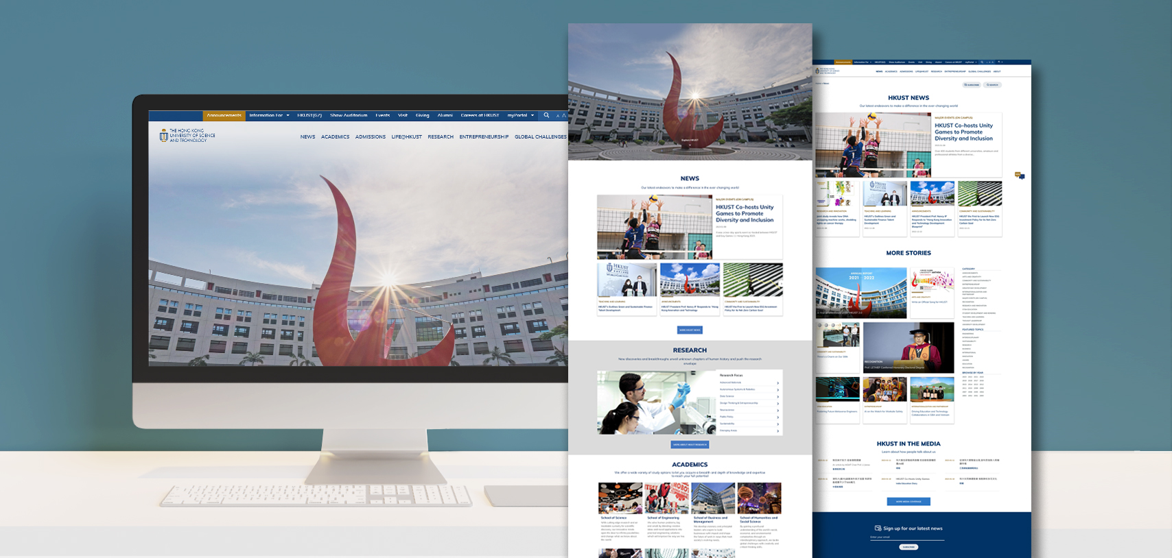 Web mockup screen of HKUST Main Website Revamp Homepage