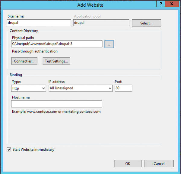 iis create site