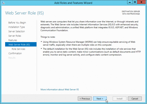 IIS install