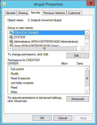 folder permission