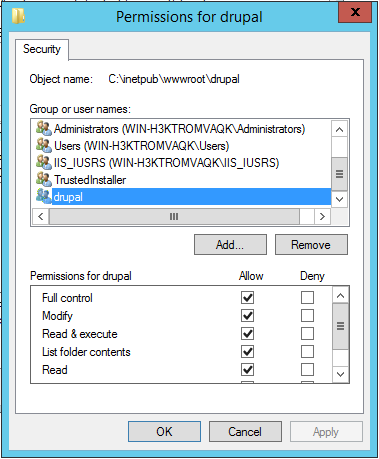 folder permission