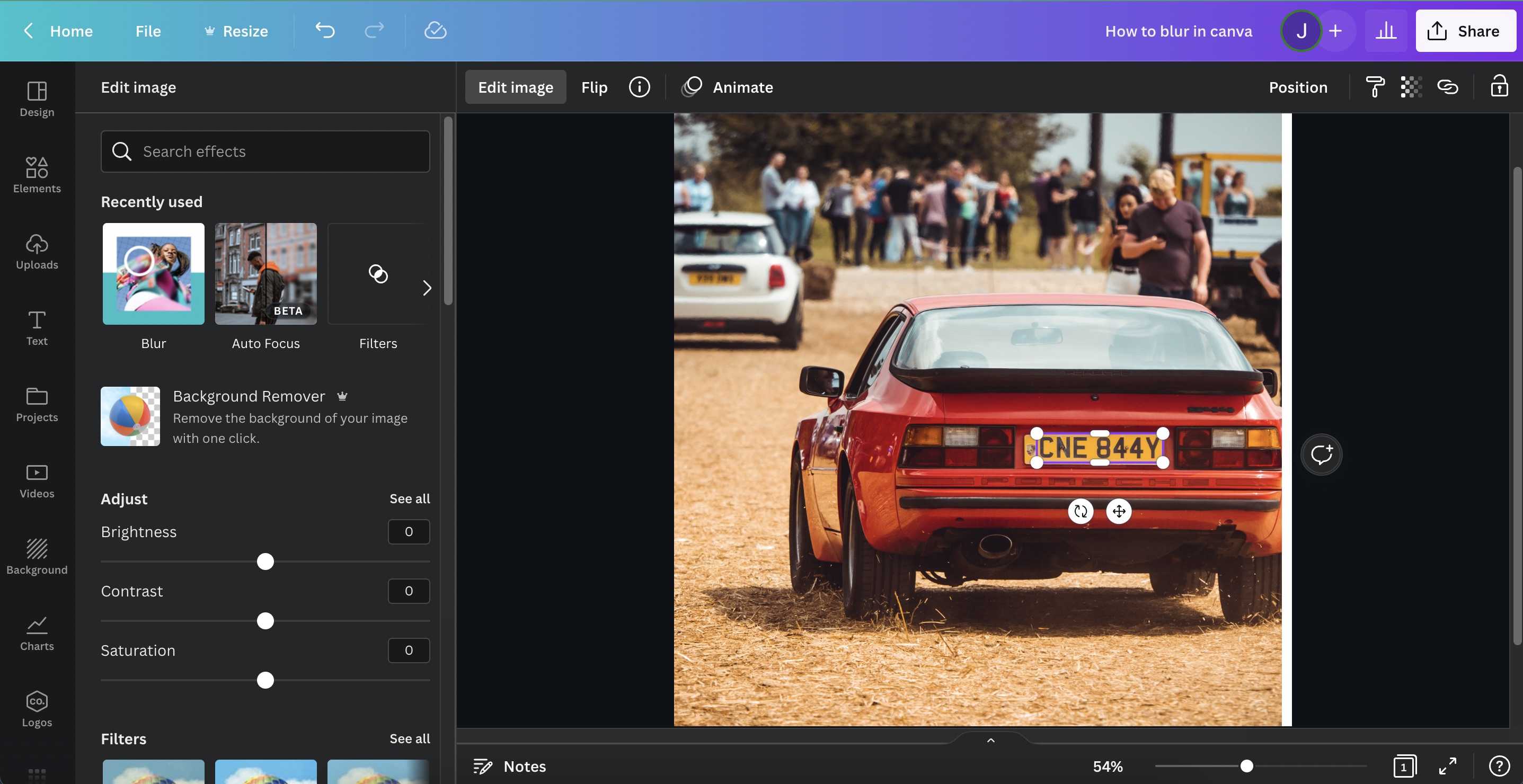 Blur sensitive information in Canva - step 4