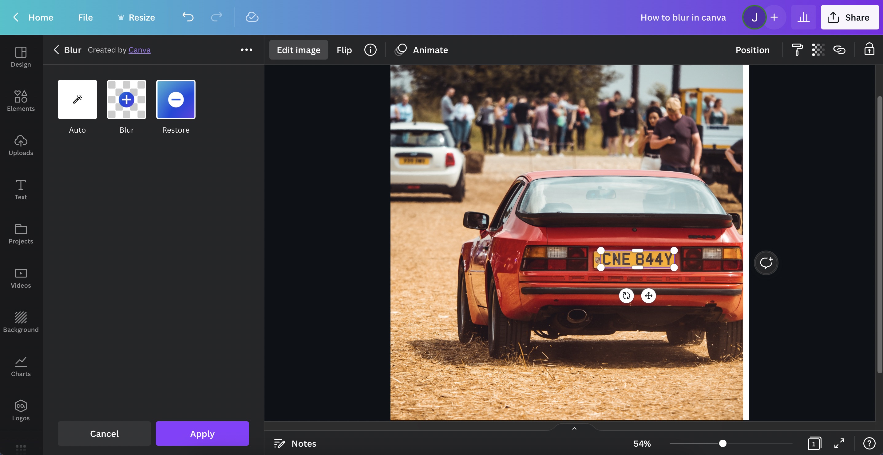 Blur sensitive information in Canva - step 5