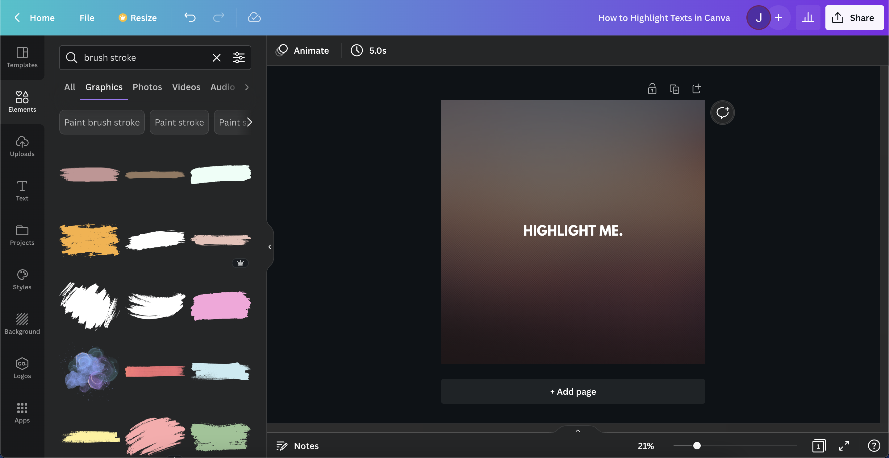 Highlight text in Canva 6