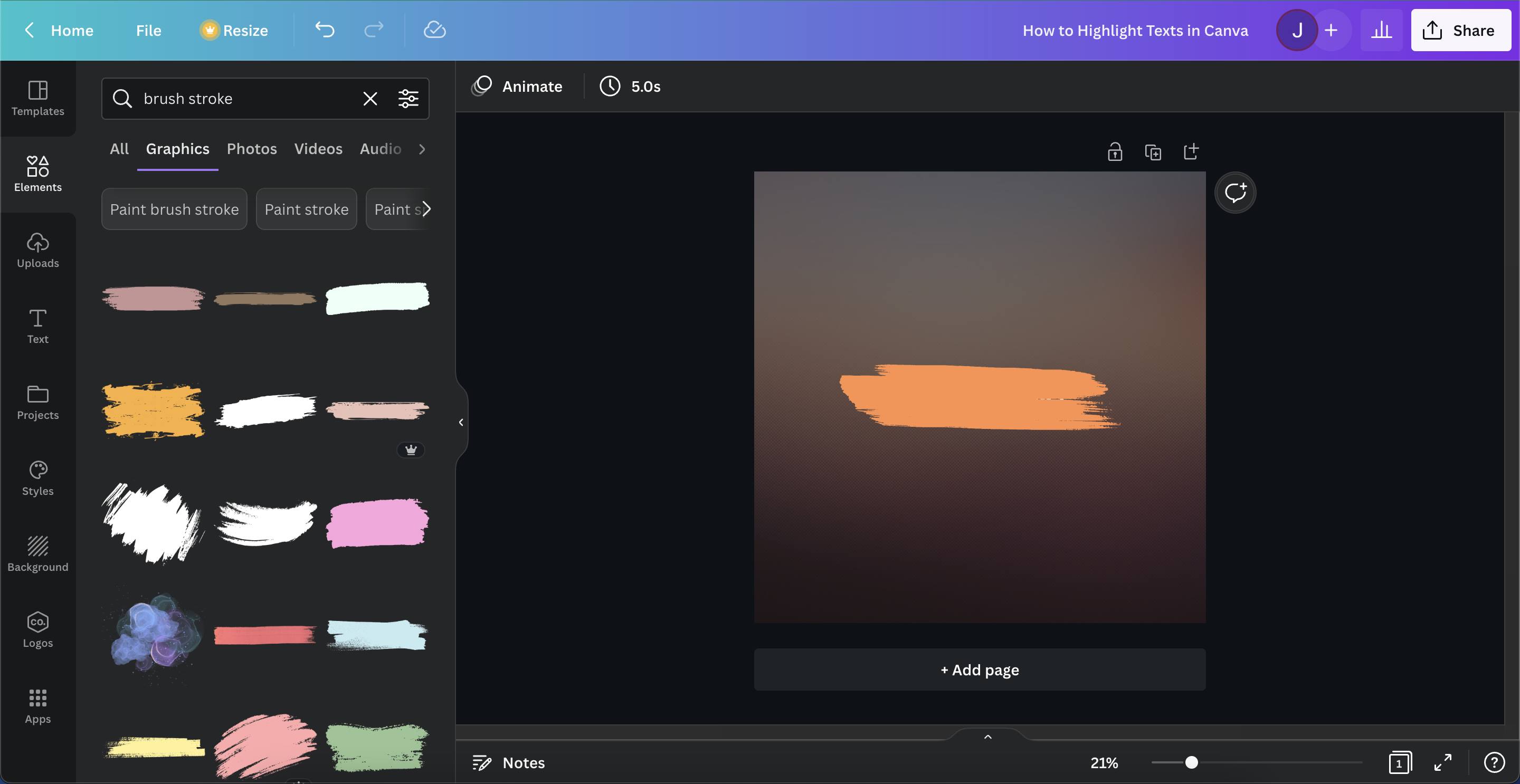 Highlight text in Canva 7