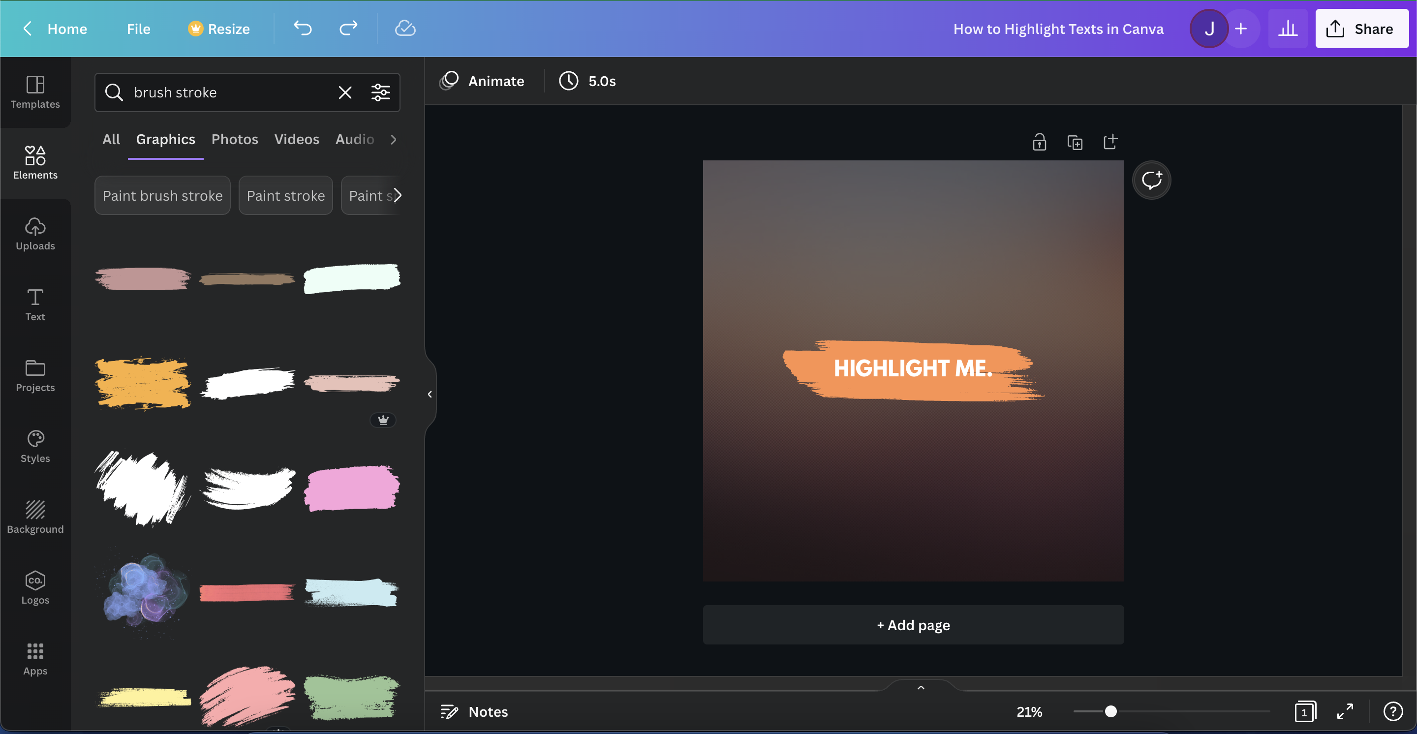 Highlight text in Canva 8